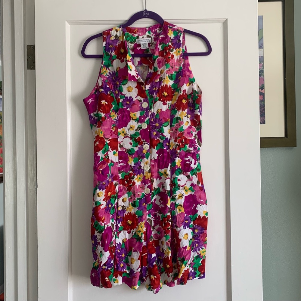 Vintage Express Floral Rayon Romper